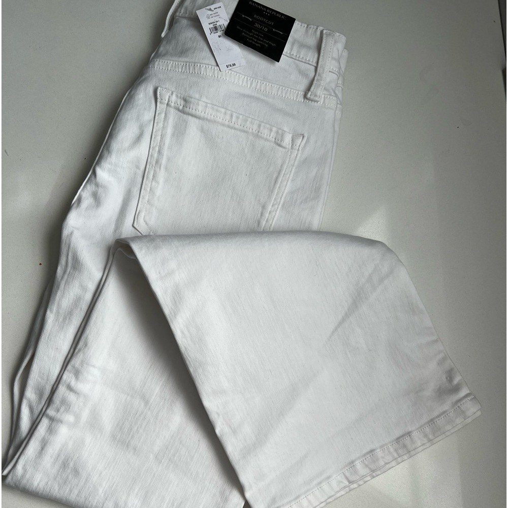 Banana Republic White High Rise Bootcut Size 10